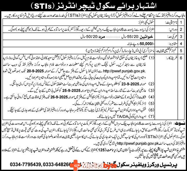 Advertisement for School Teacher Interns (STIs)