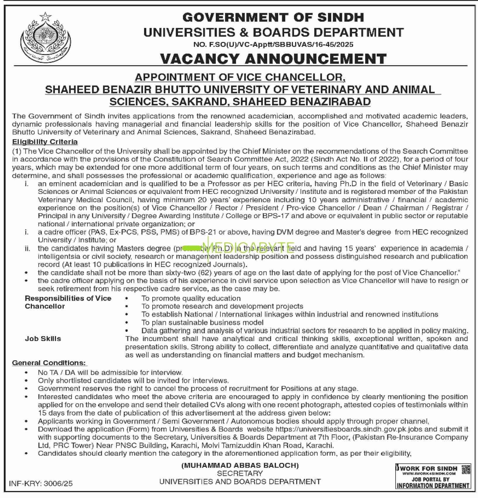 Universities & Boards Department Govt. of Sindh Jobs 2025