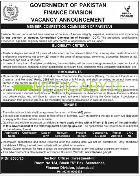 Finance Division - Vacancy Announcement New Jobs 2025