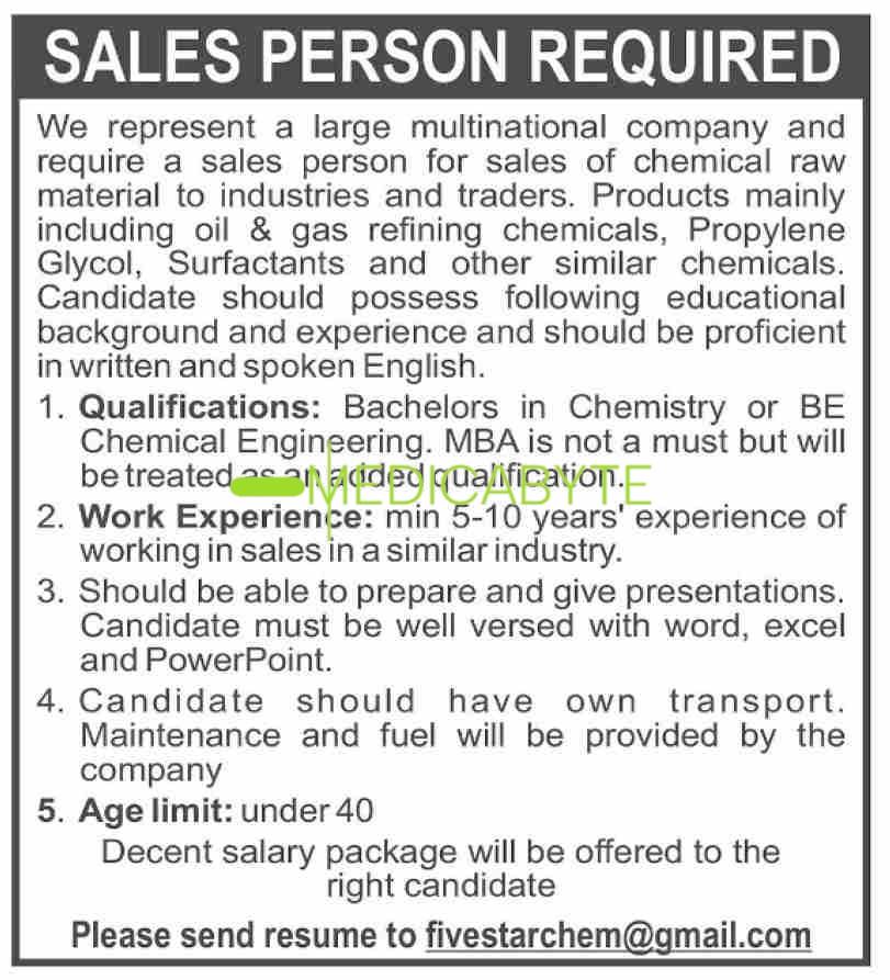 Sales Person Required