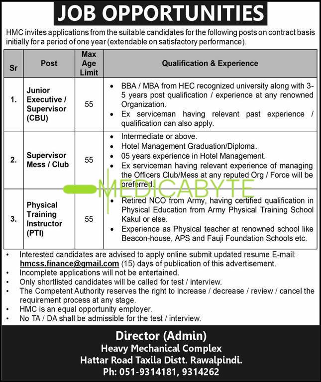 Job Opportunities at Heavy Mechanical Complex (HMC) New Jobs 2025