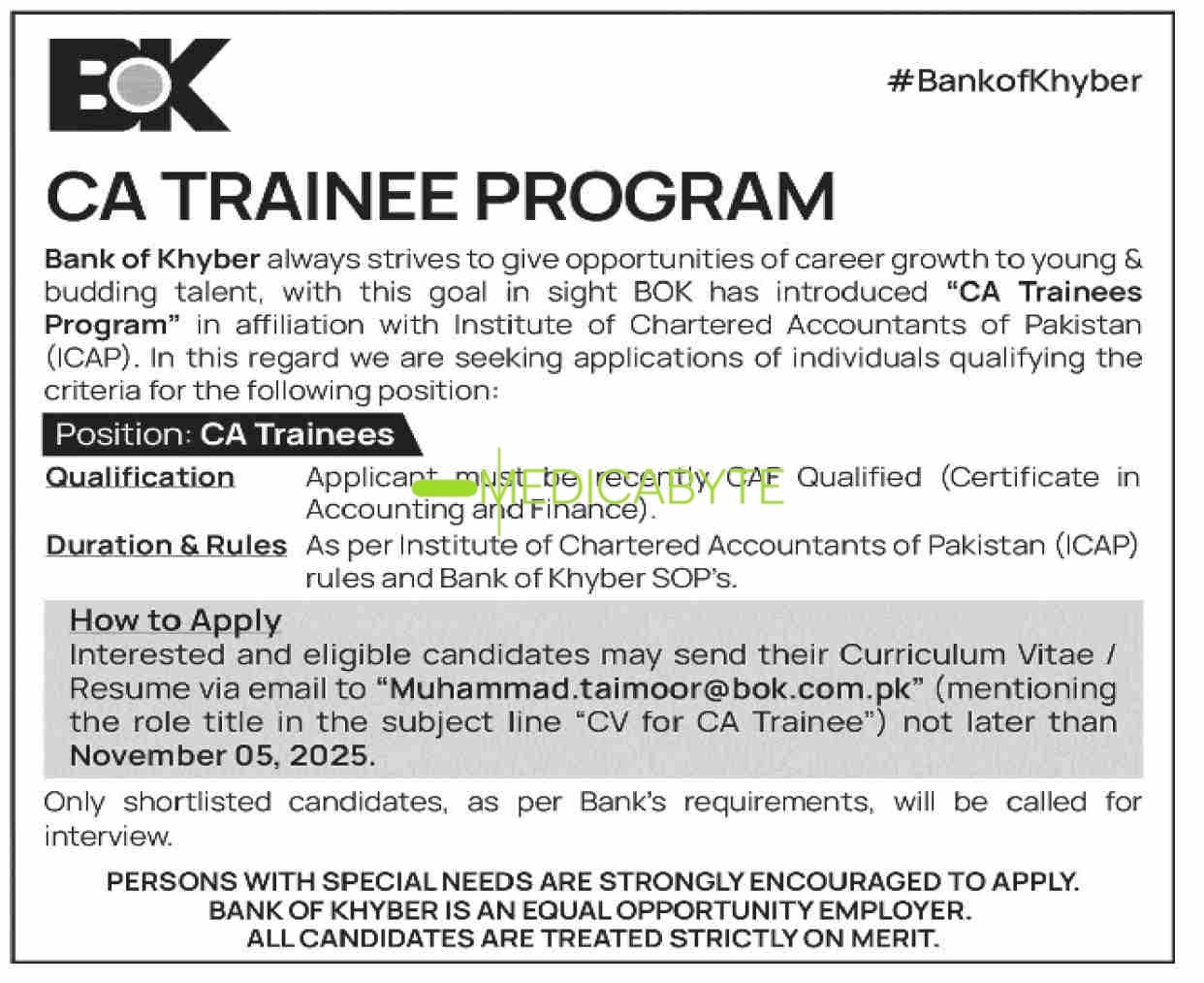 Bok CA Trainee Program 2025 | BOK Jobs 2025 New Jobs