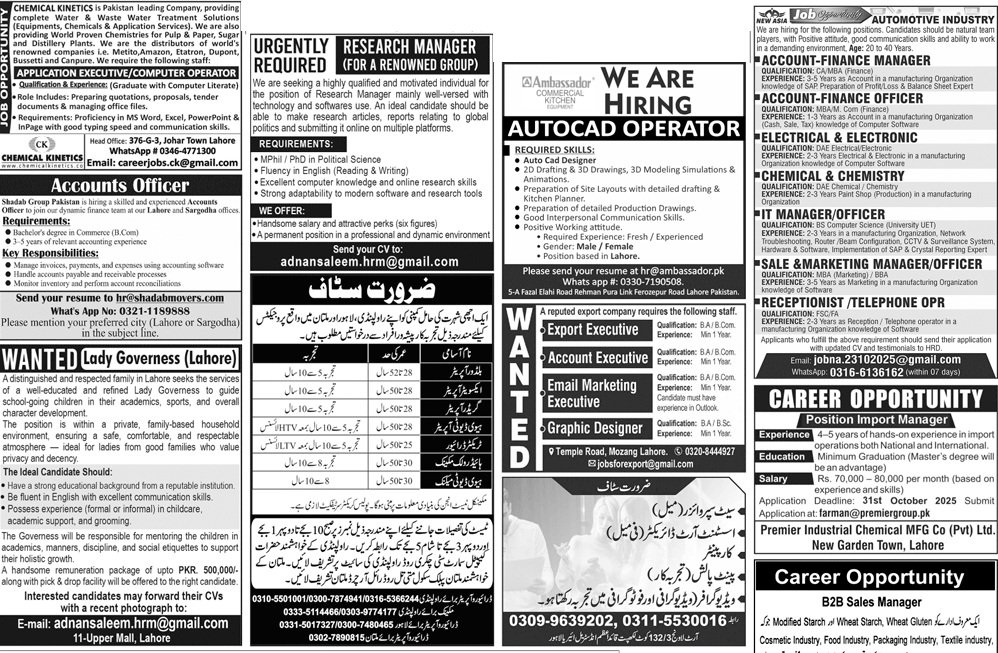 Jang News Paper Jobs for Male and Female