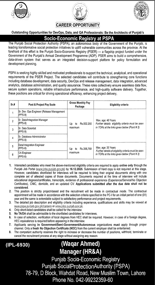 Socio Economic Registry PSPA New Jobs 2025