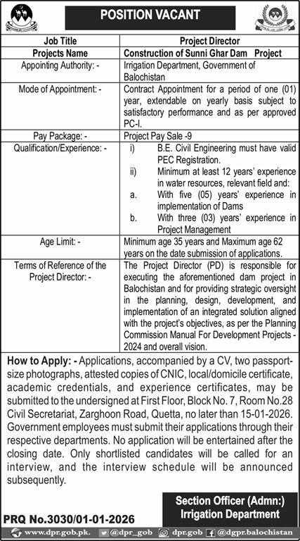 Irrigation department Balochistan