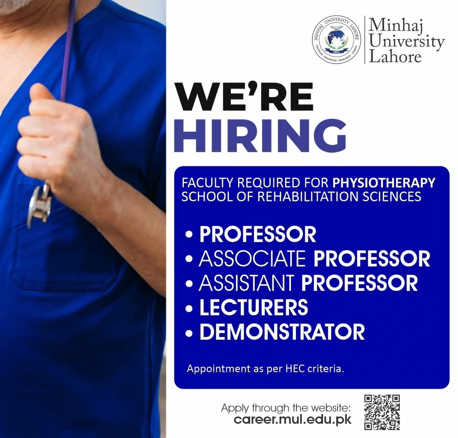 Minhaj University Lahore MUJ New Jobs 2026