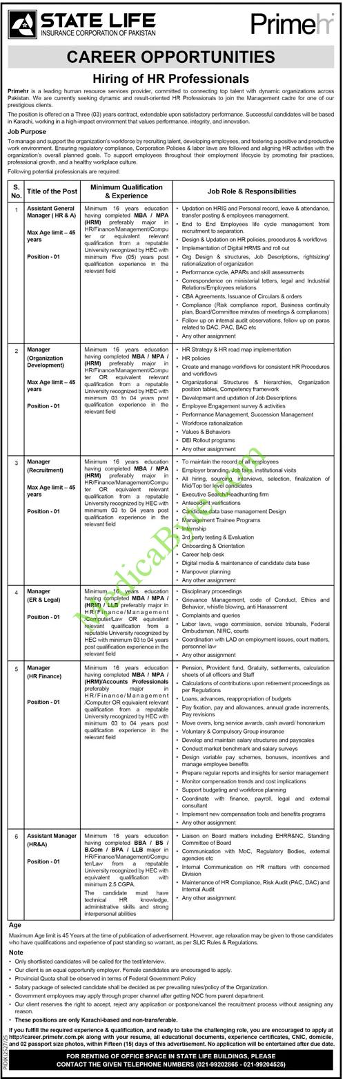 State Life Insurance Corporation (SLIC) New Jobs 2026