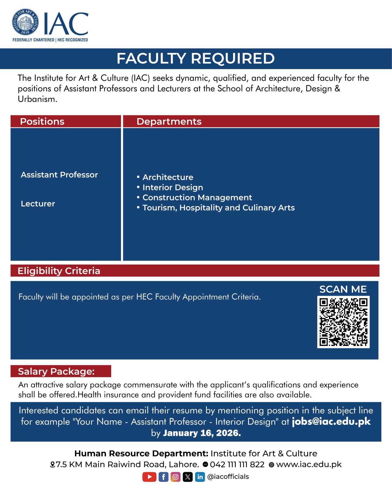 The Institute for Art & Culture (IAC) new Jobs 2026